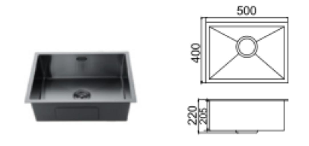 Gauge Stainless Steel Single Bowl Topmount Kitchen Sink-ZD5040XH - 图片 2