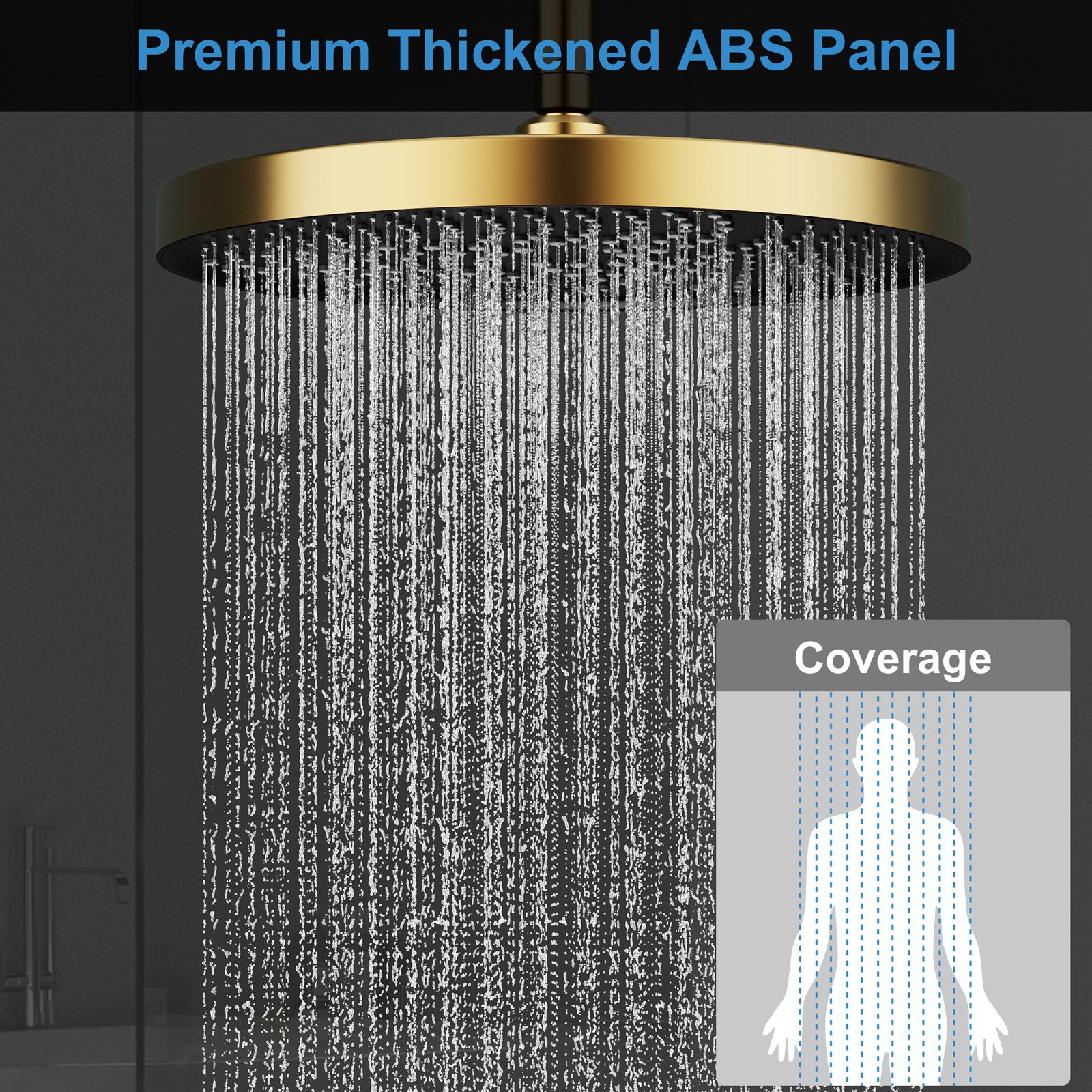 Thermostatic round three-function brushed gold (shower system) - 图片 4