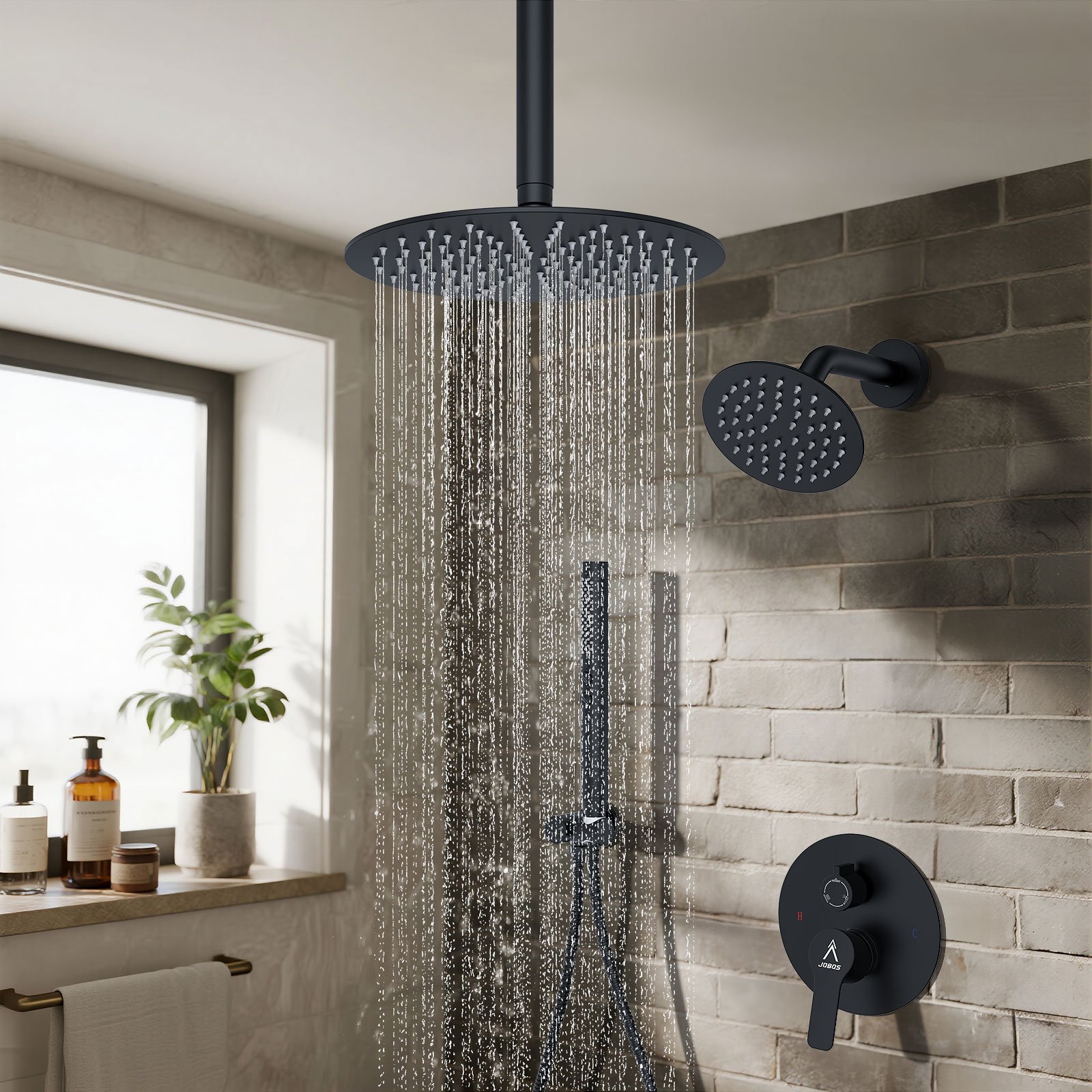 12-inch round, standard three-function, matte black