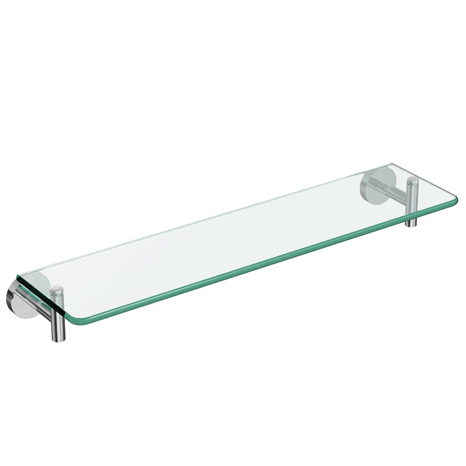 Woindo Bathroom Glass Shelf, Floating Tempered Glass Bathroom Wall Shelf Rectangle 20 Inch Shelves Chrome Polished Bracket Mount Modern - 图片 13