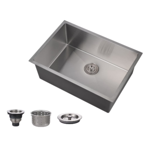 27 Inch Drop In & Undermount Kitchen Sink, Single Bowl Stainless Steel Kitchen Sink, Deep Basin Rust Resistant Farmhouse Sink with Noise Canceling Technology Brushed Silver