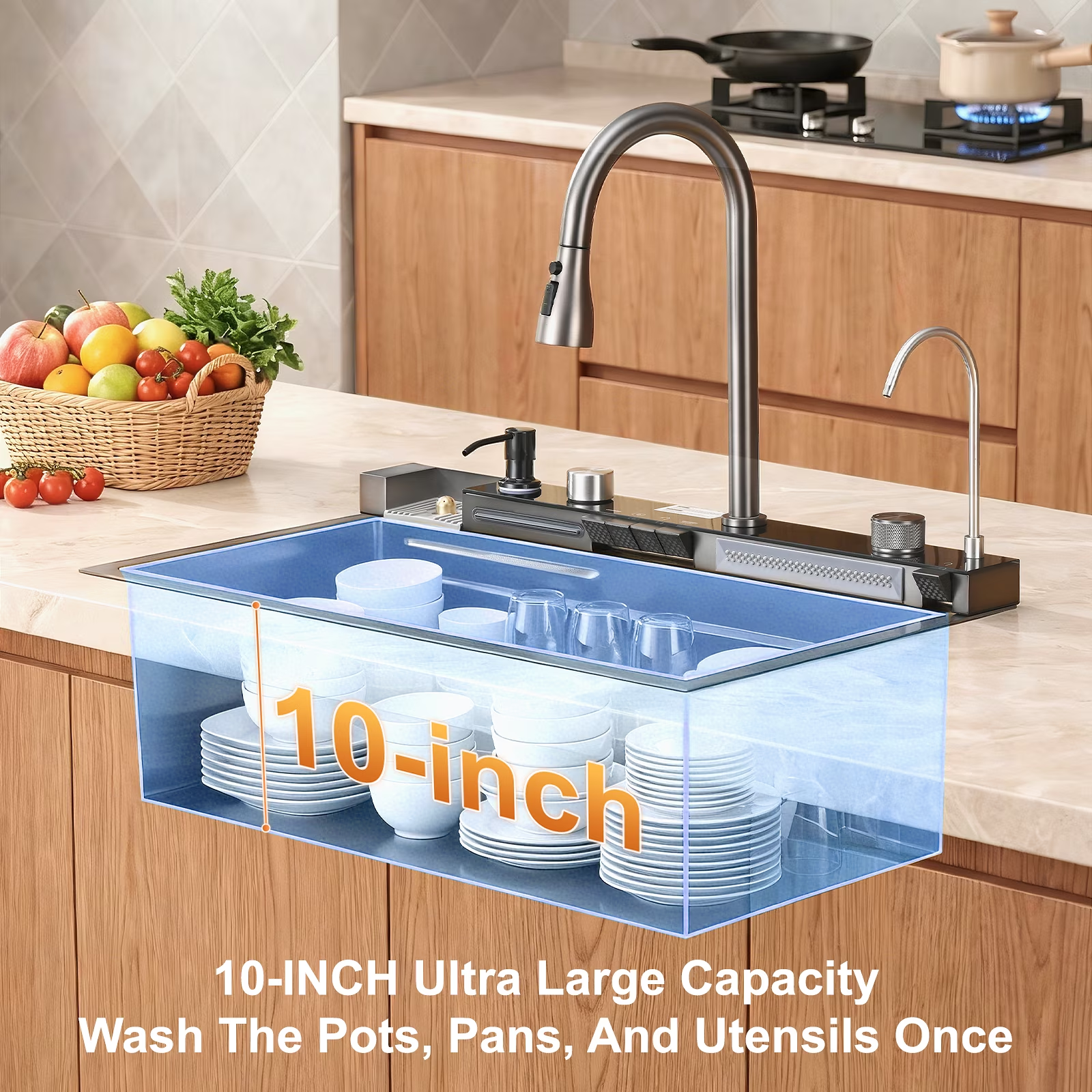 Drop In Kitchen Sink 30 Inch Single Bowl, Top Mount Stainless Steel Kitchen Sink, Deep Rust Resistant Kitchen Sink with Noise Reduction - 图片 9