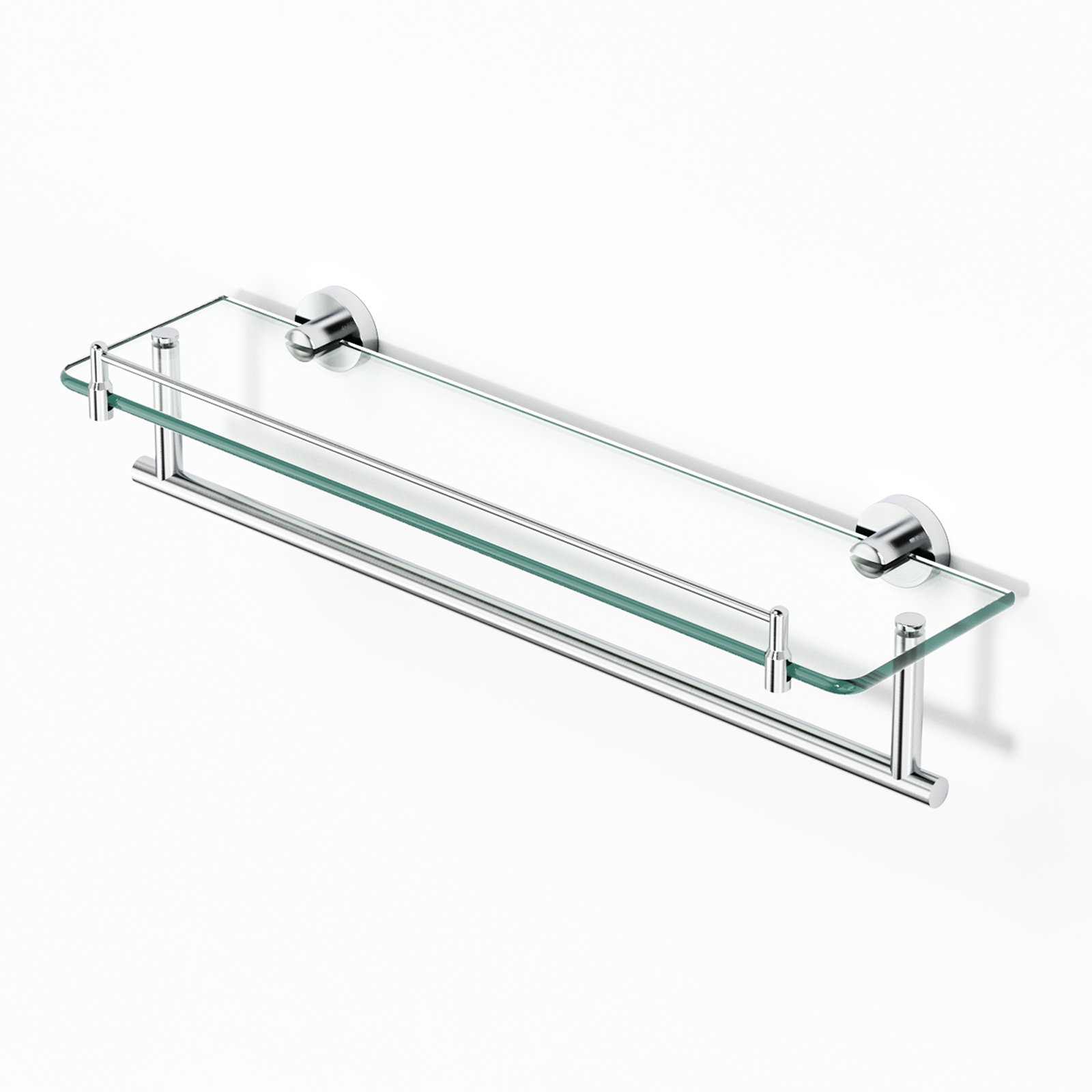 Woindo Bathroom Glass Shelf with Railing, Floating Tempered Glass Bathroom Wall Shelf Rectangle 20 Inch Over The Toilet Storage Cabinet, Gaming Floating Shelves, Bathroom Accessories and Home Decor - 图片 14