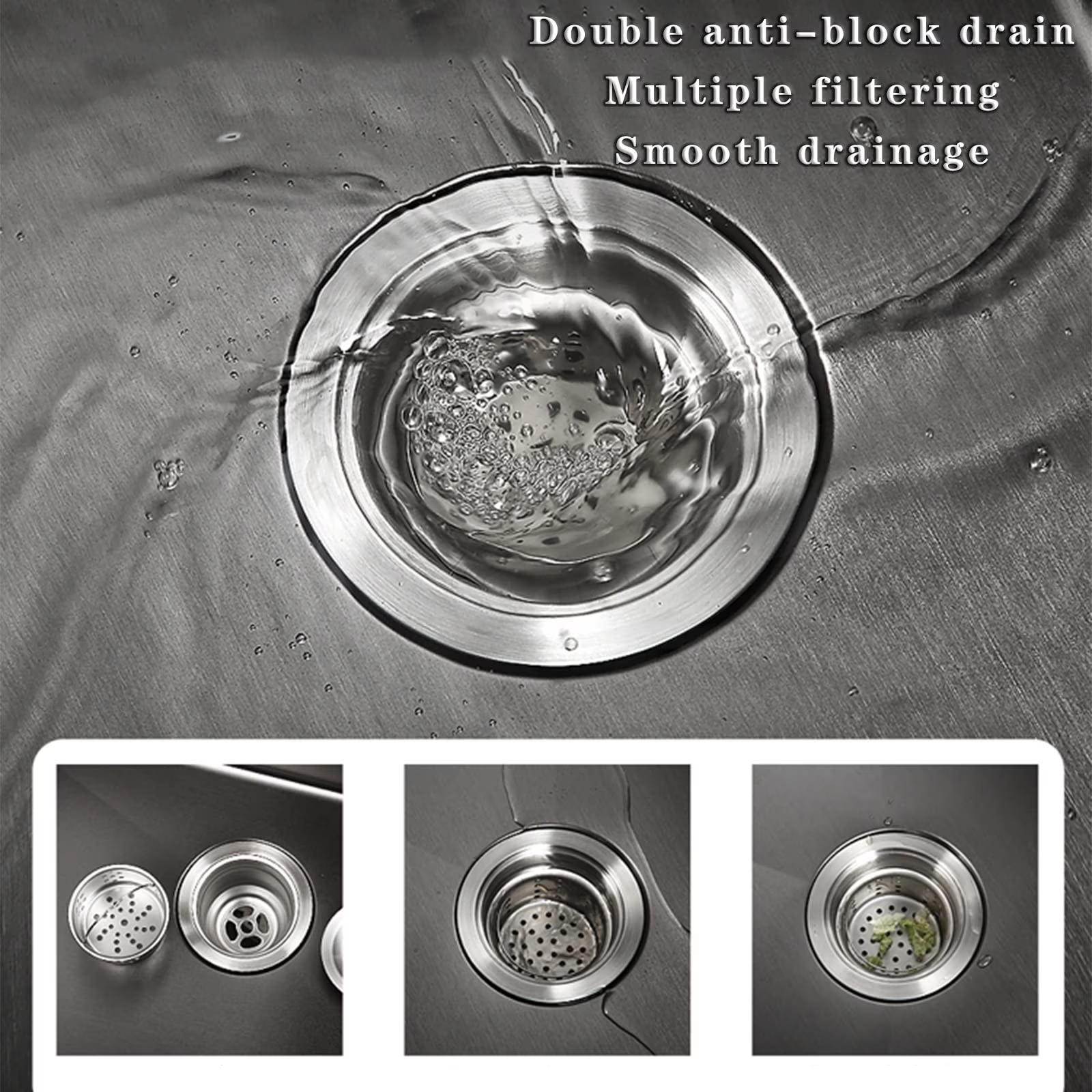 32 Inch Double Bowl Kitchen Sink, Drop In Stainless Steel Sink, Undermount Dual Basin Workstation Sink, Rustproof & Noise Reduction Kitchen Sink Brushed Silver - 图片 8