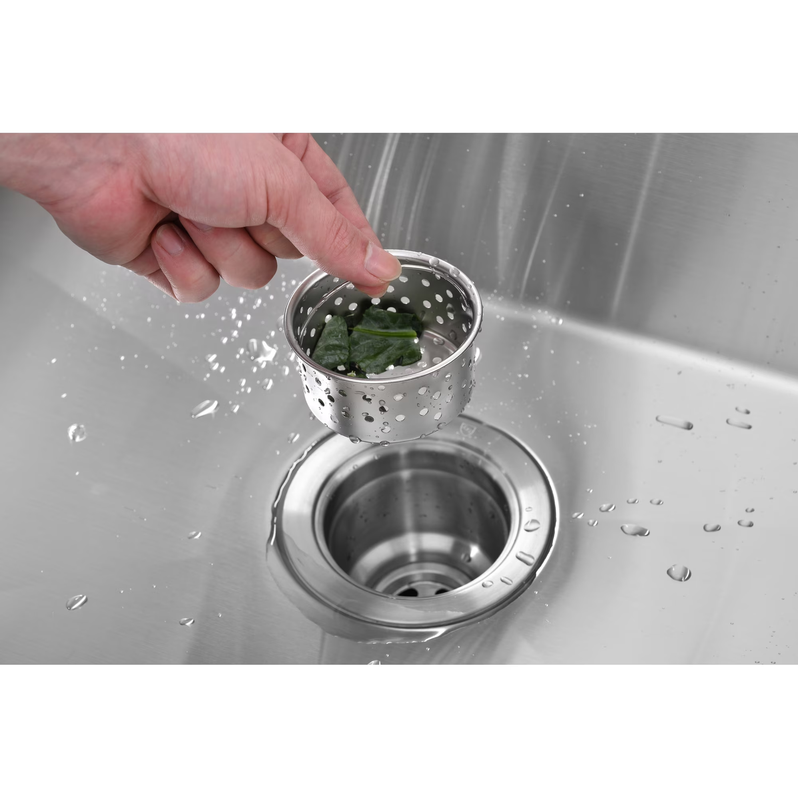 36 Inch Drop In & Undermount Kitchen Sink, Single Bowl Stainless Steel Kitchen Sink, Deep Basin Rust Resistant Farmhouse Sink with Noise Canceling Technology Brushed Silver - 图片 7