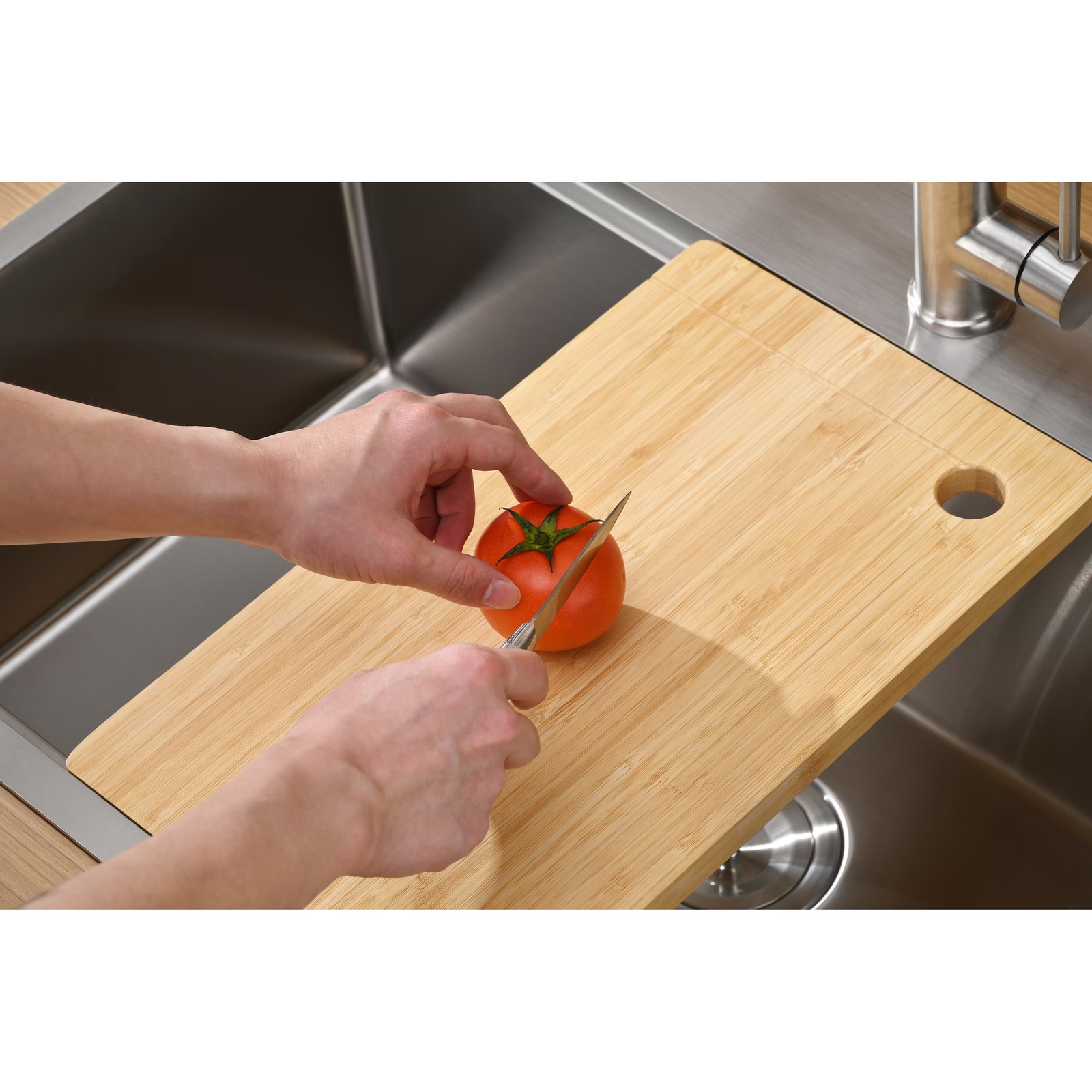 33 Inch Drop In & Undermount Kitchen Sink, Single Bowl Stainless Steel Kitchen Sink, Deep Basin Rust Resistant Farmhouse Sink with Noise Canceling Technology Brushed Silver - 图片 7