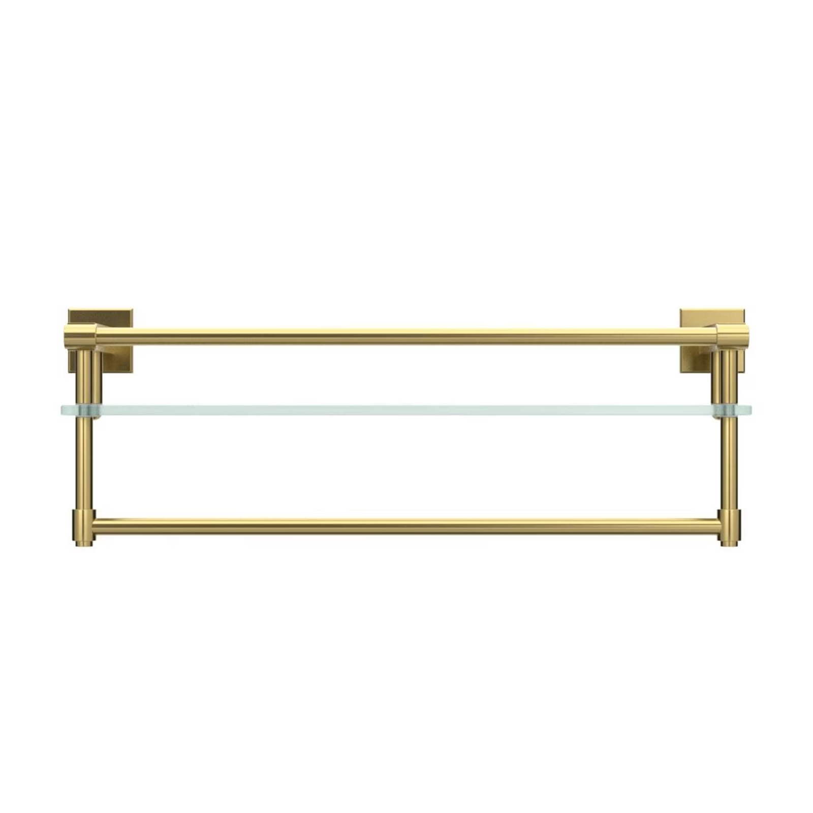 Woindo Bathroom Glass Shelf with Full-coverage Railing, Floating Tempered Glass Bathroom Wall Shelf Rectangle 24 Inch Over The Toilet Storage Cabinet, Towels, Gaming Floating Shelves - 图片 2