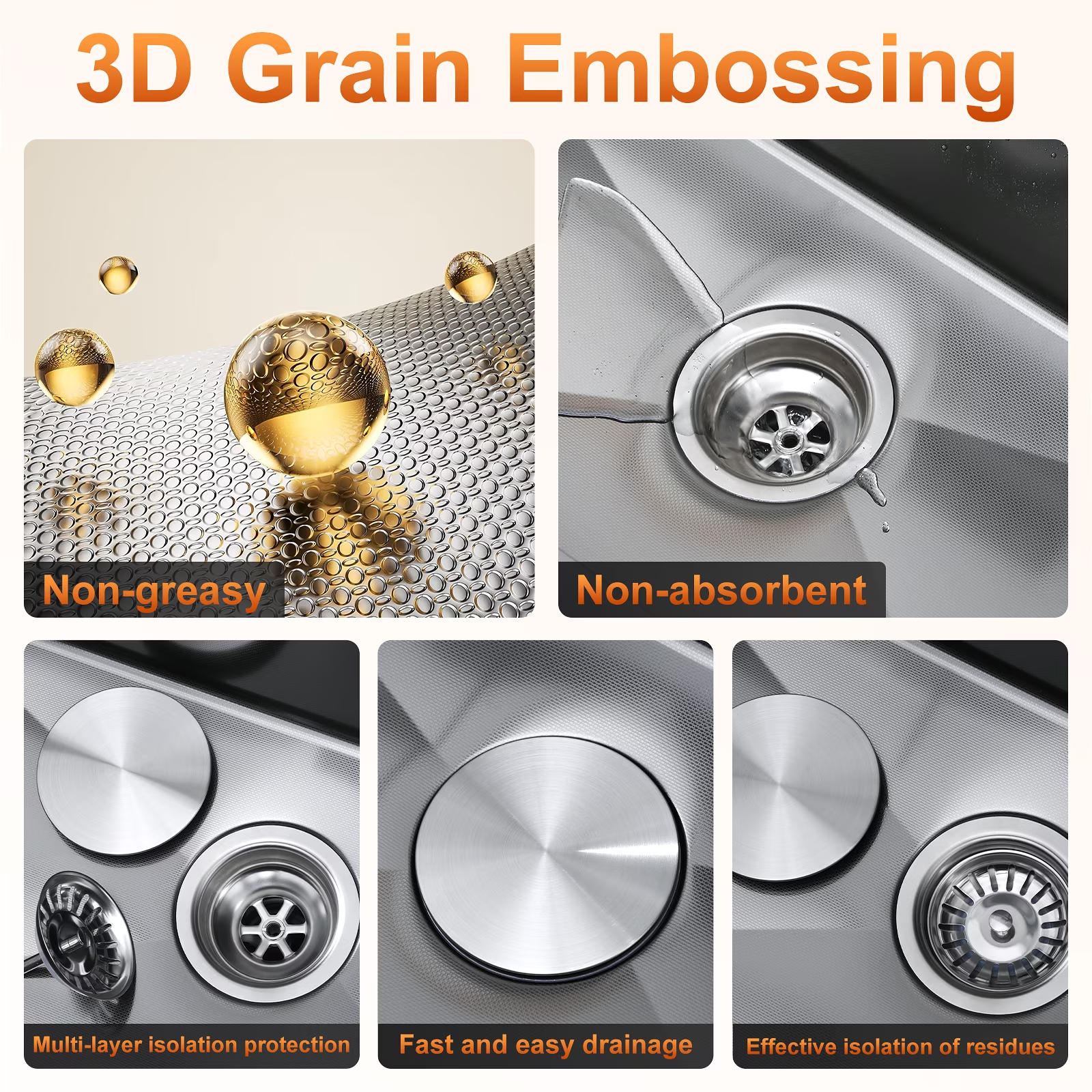 Drop In Kitchen Sink 33 Inch Single Bowl, Top Mount Stainless Steel Kitchen Sink, Deep Rust Resistant Kitchen Sink with Noise Reduction - 图片 2