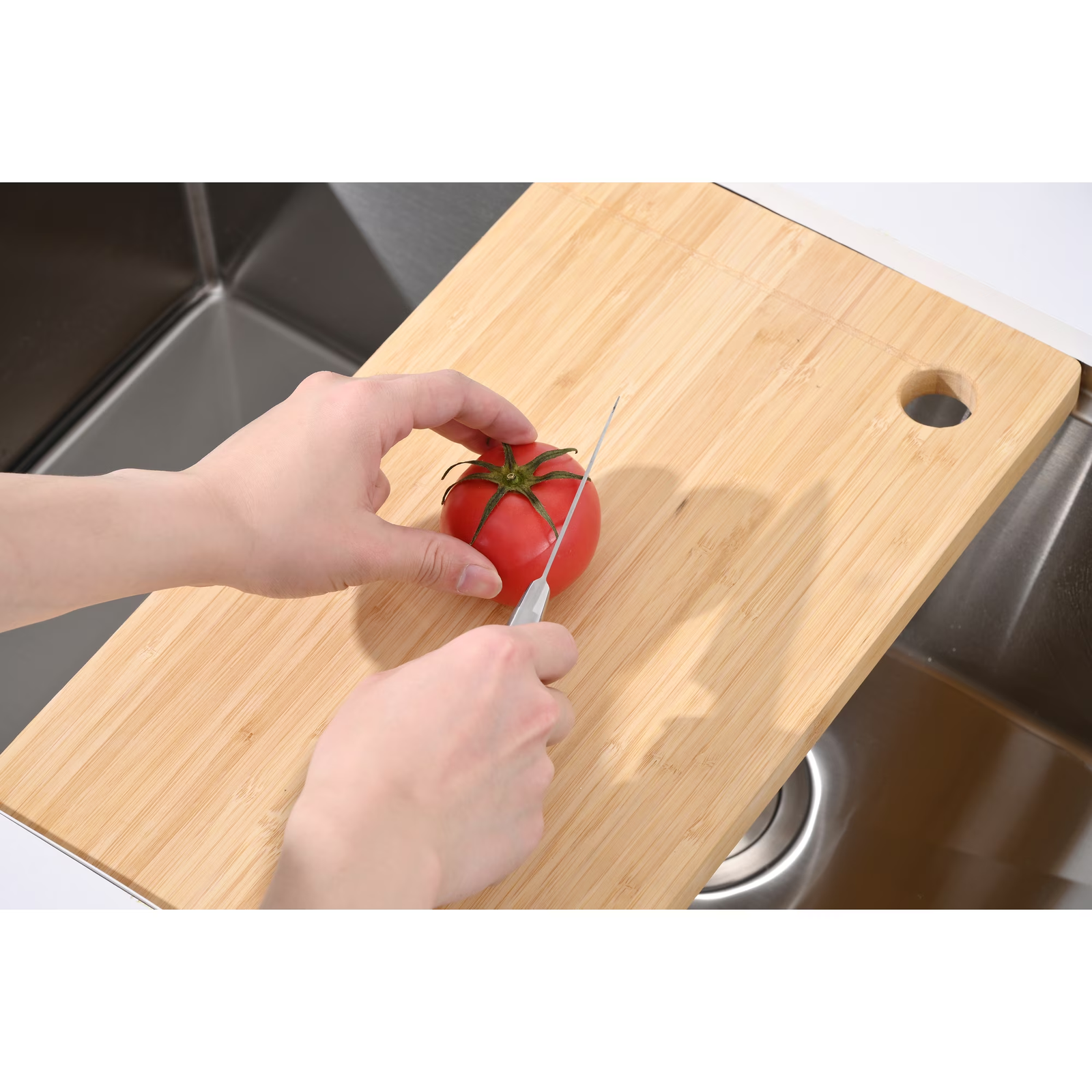 36 Inch Drop In & Undermount Kitchen Sink, Single Bowl Stainless Steel Kitchen Sink, Deep Basin Rust Resistant Farmhouse Sink with Noise Canceling Technology Brushed Silver - 图片 2