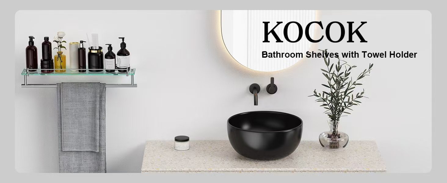 Woindo Bathroom Glass Shelf with Railing, Floating Tempered Glass Bathroom Wall Shelf Rectangle 20 Inch Over The Toilet Storage Cabinet, Gaming Floating Shelves, Bathroom Accessories and Home Decor - 图片 6