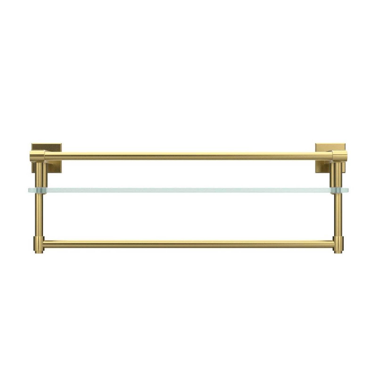 Bathroom Glass Shelf, Floating Tempered Glass Wall Shelf, Rectangle, 20‑inch with Full‑coverage Railing, Modern, Wall Mounted, 2 Pack - 图片 2
