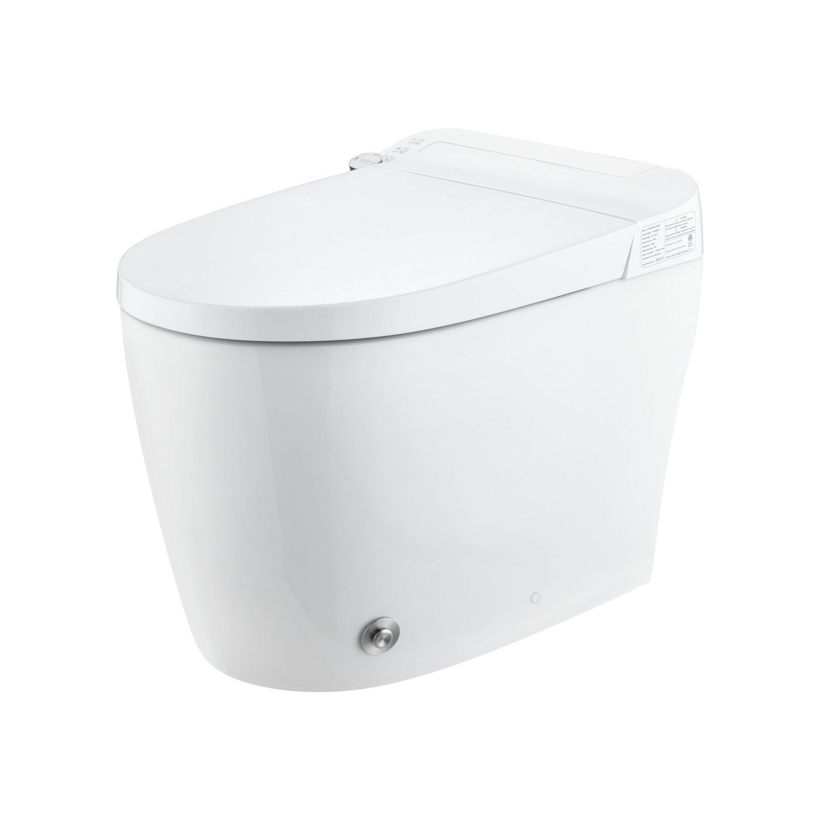 Elongated Smart Tankless Toilet with Bidet, Auto Flush, Heated Seat, Warm Wash/Dryer, Adjustable Water Temp, Foot Sensor Operation, Night Light, Remote Control - 图片 8