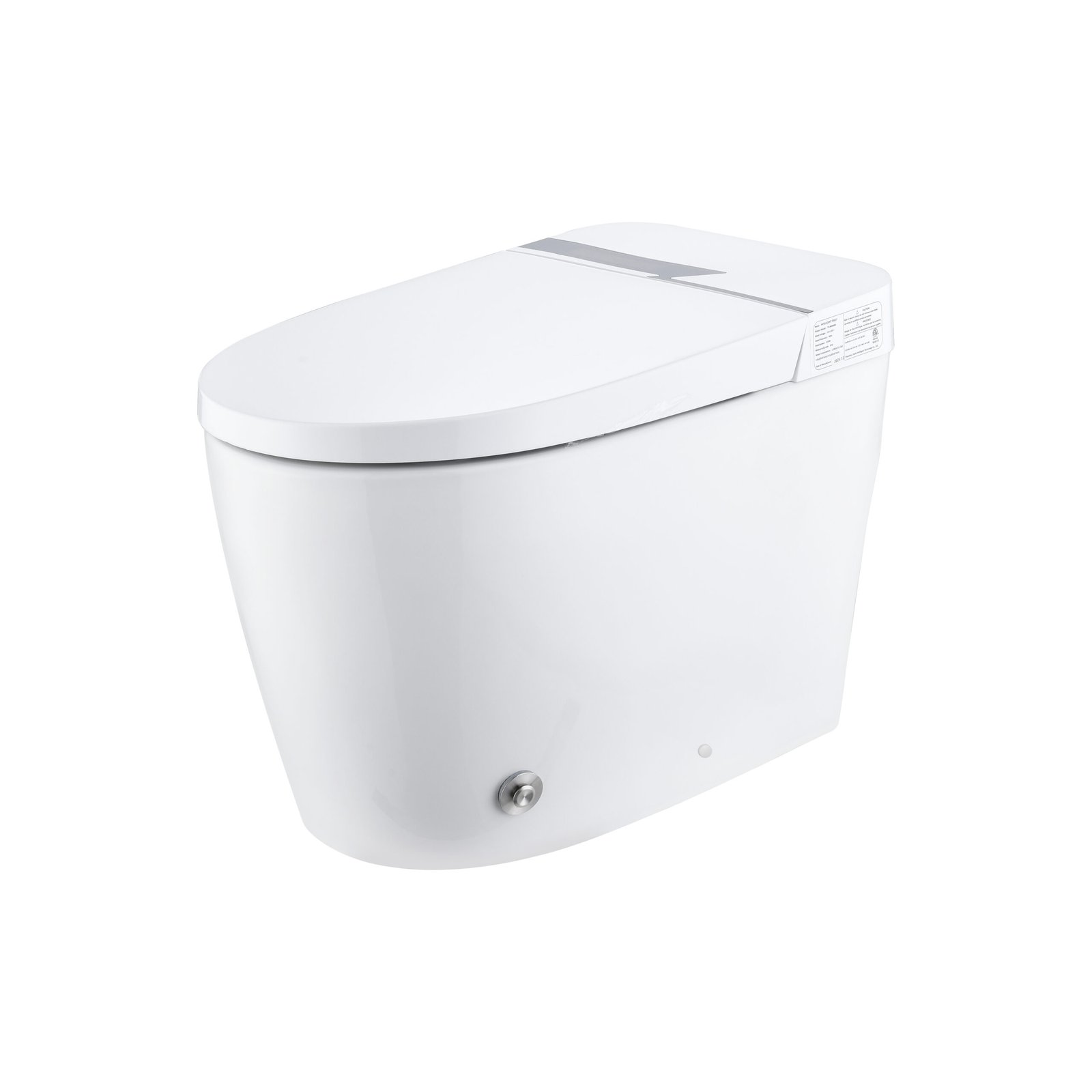 Elongated Tankless Smart Toilet with Bidet, 1.1/1.28GPF Auto Dual Flush, Heated Seat, Warm Wash/Dryer, Foot Kick Flush, Night Light, Soft Closing, Remote Control - 图片 6