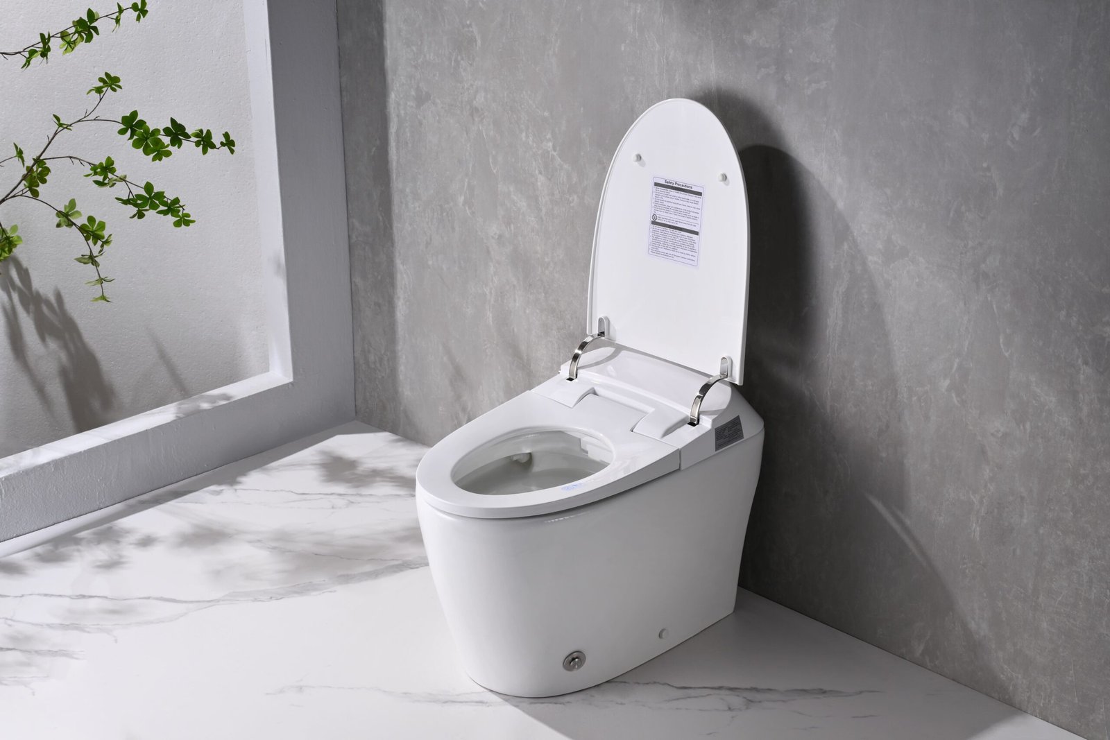 Elongated Smart Toilet, 1.1/1.6 GPF Dual Flush, Heated Seat, Foot Kick/Off-seat/Blackout Flush, Night Light, Soft Closing - 图片 9